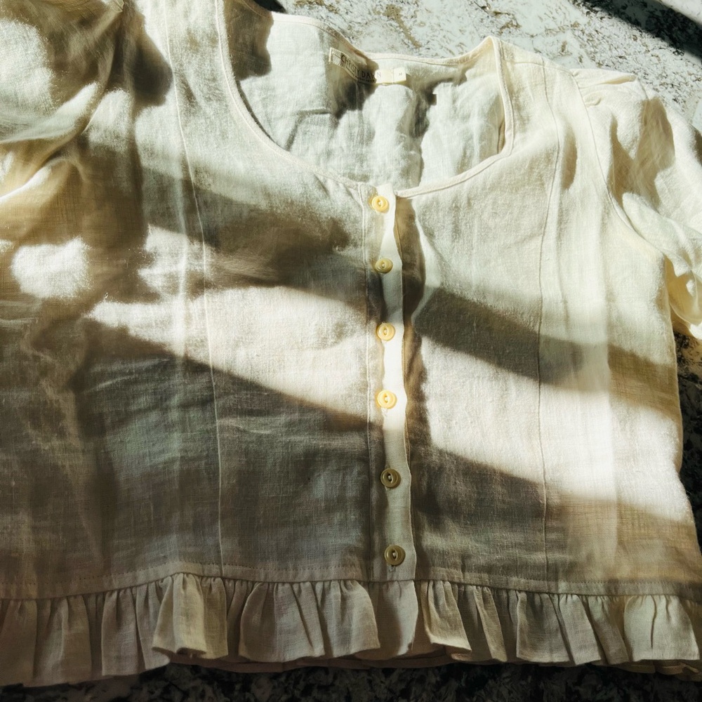 Christy Dawn Cream Button-Up Blouse